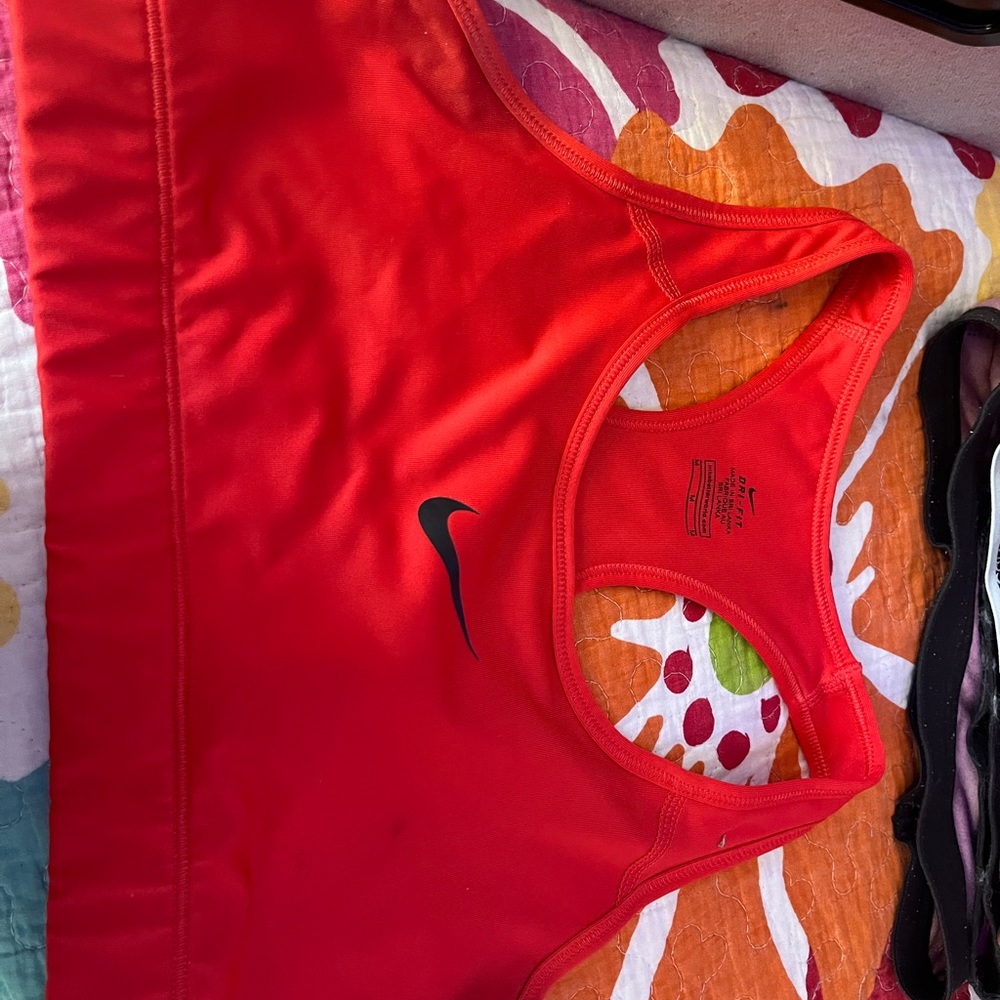 Red Nike sports bra